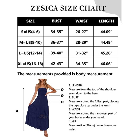 Women's Blue Summer Bohemian Strapless Off Shoulder Lace Trim Backless Flowy - Picture 5 of 9